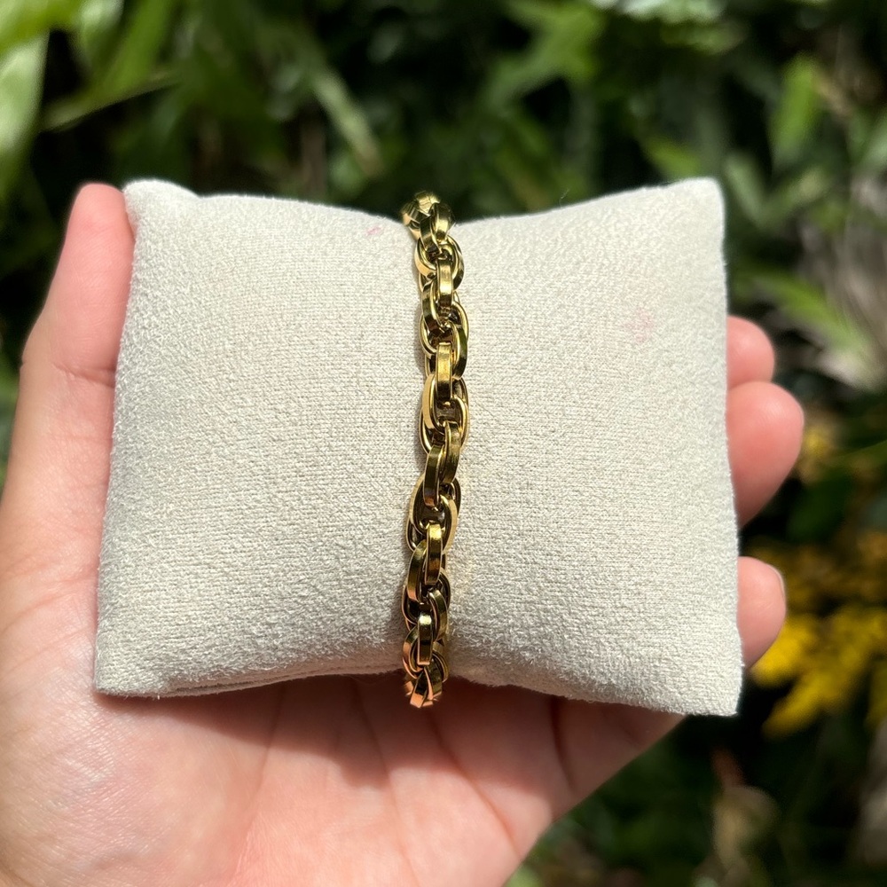 18K Gold Plated Stainless Steel Chain Adjustable Bracelet
